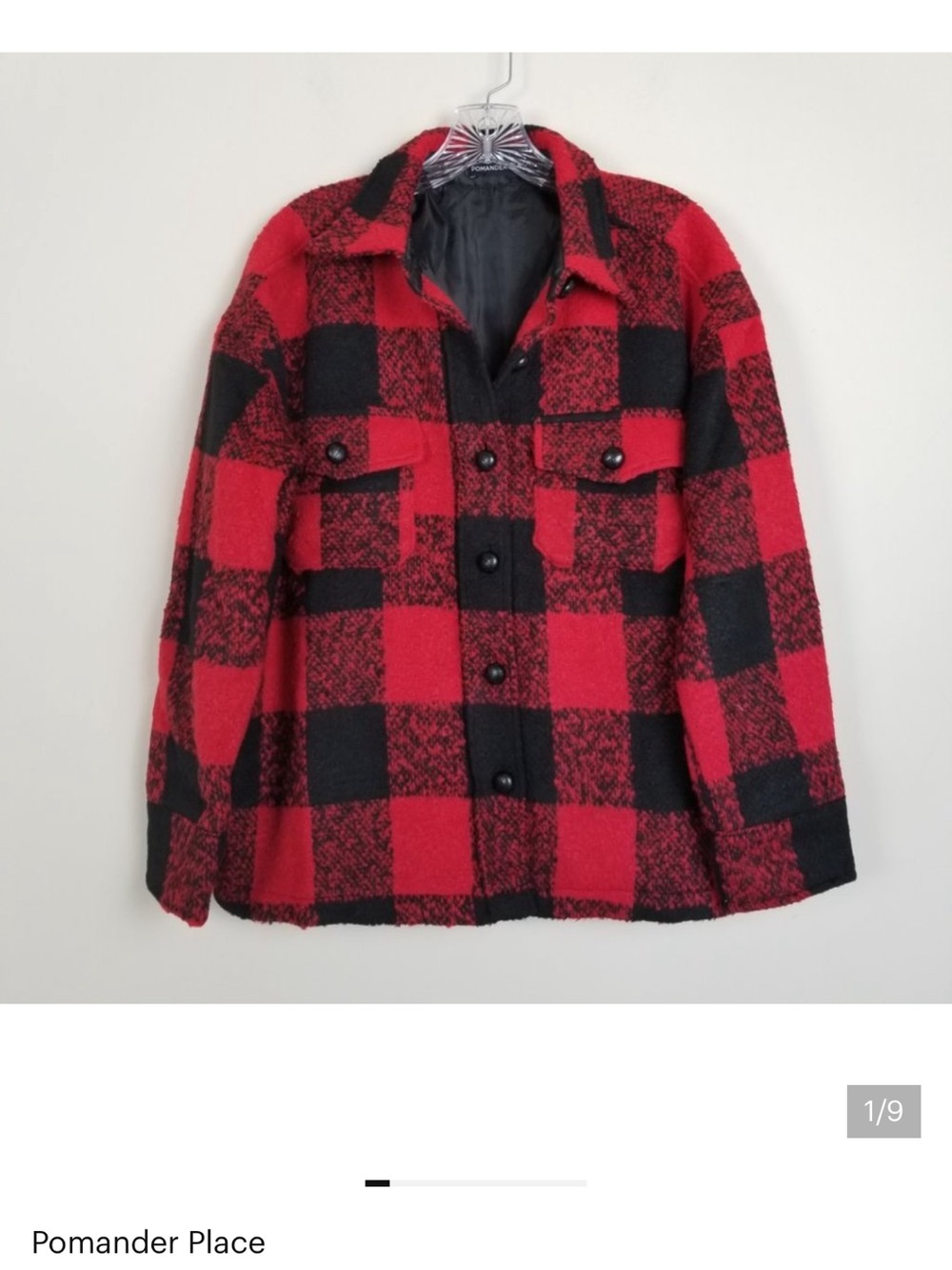 Pomander Place Tuckernuck Wool Blend Buffalo Check Austen Shirt Jacket S…